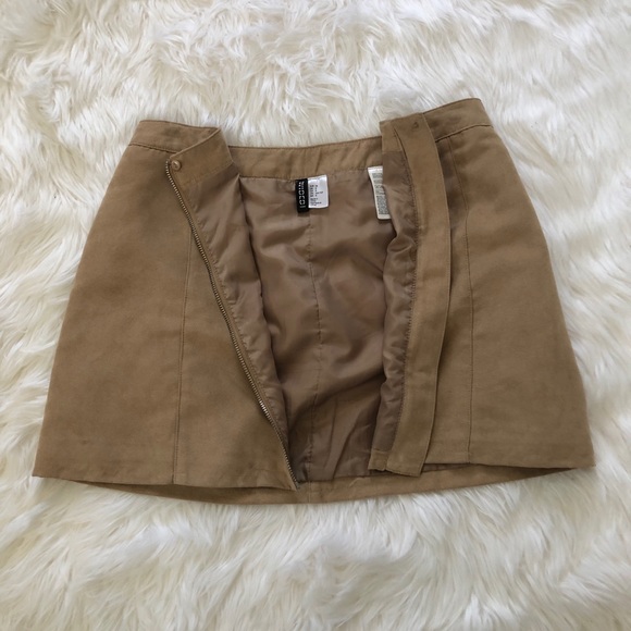 Suede-like camel mini skirt super cute w tights 8 - Picture 4 of 7